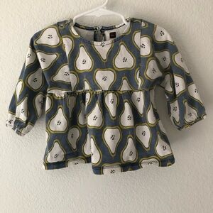 Tea Pear Print Peplum Top